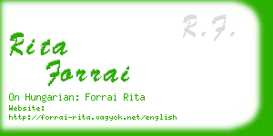 rita forrai business card